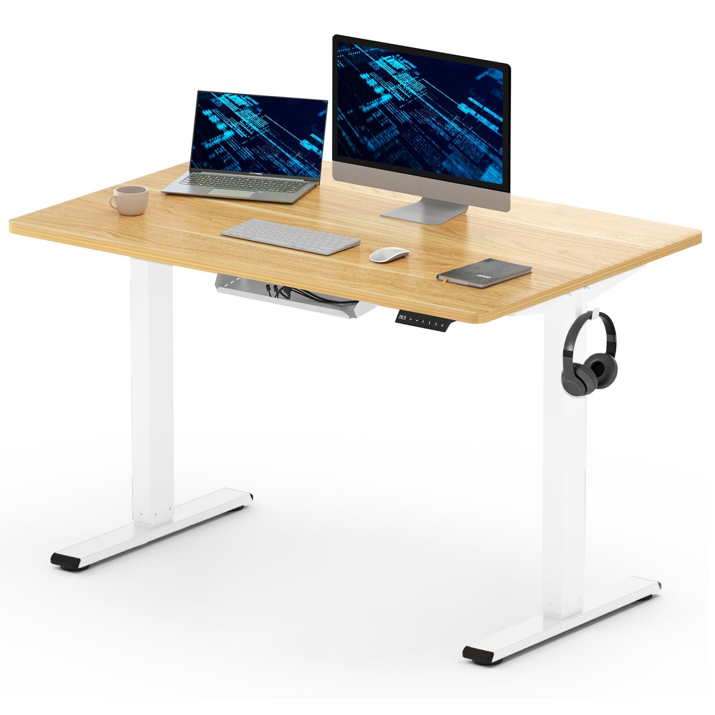 FLEXISPOT ONE PIECE Electric Standing Desk Height Adjustable Desk Desktop Sit Stand Desk Stand Up Desk with Memory Smart Pannel