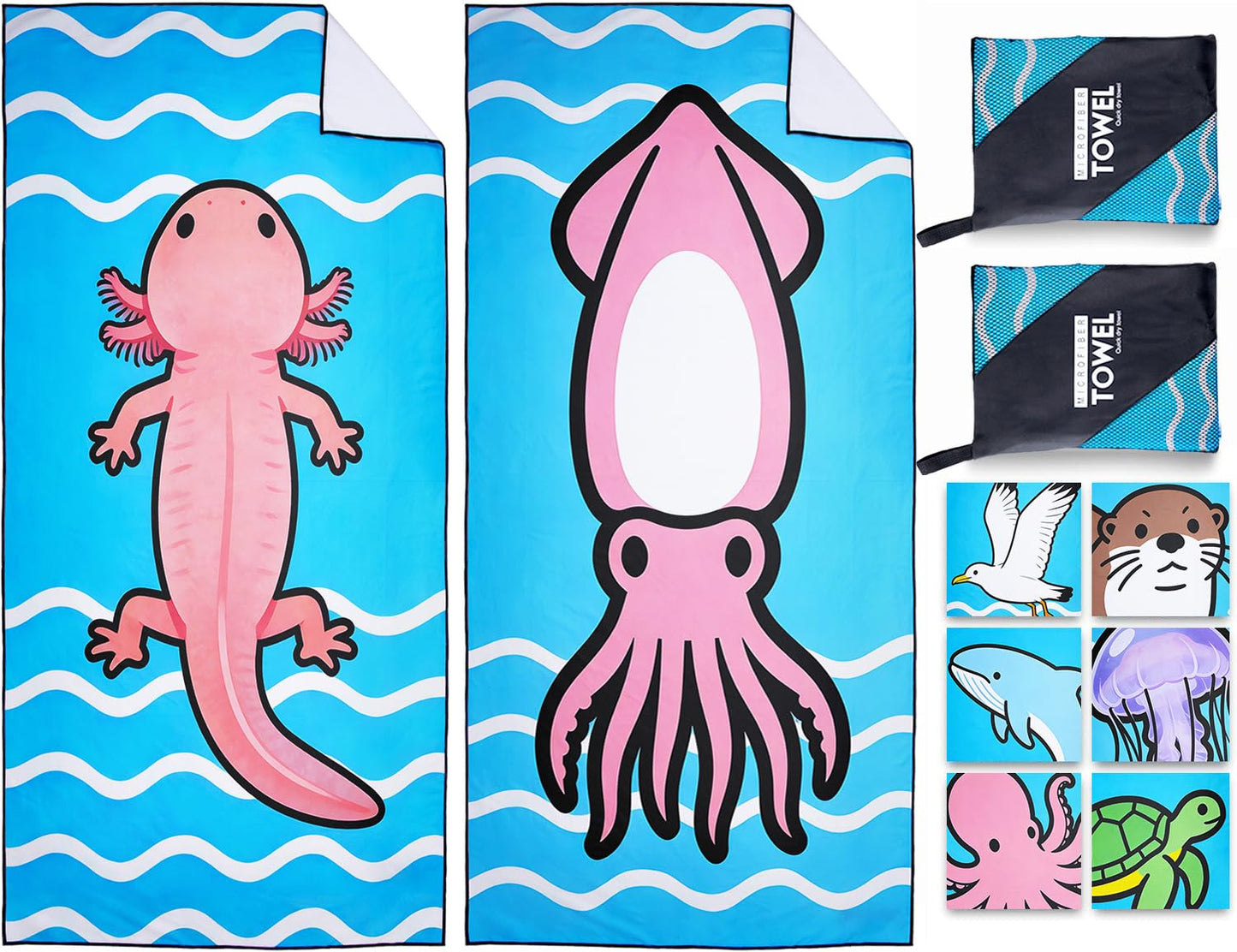 Violetpos 2 Pack Extra Large 180x90 cm Beach Towels, 250GSM Premium Microfibre, Sand Free Quick Dry Lightweight