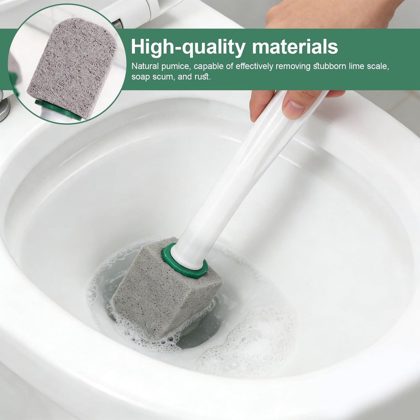10 Pcs Pumice Stone for Toilet, Toilet Pumice Cleaning Stone with Short Handle, Nature Pumice Sticks for Clean Toilets, Pool, Bathroom (grey)