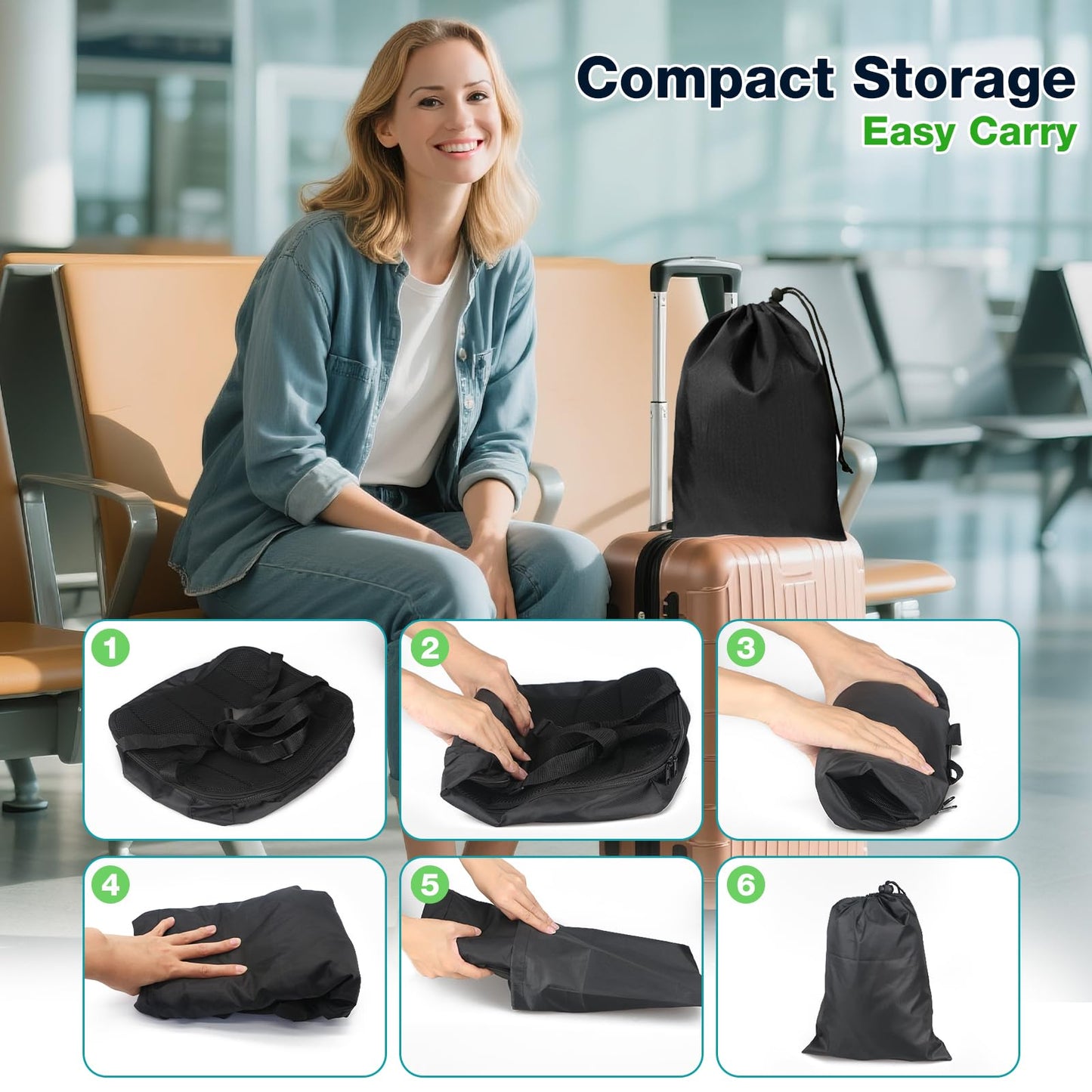Vepazony Foot Rest Desk Ergonomic Height Adjustable Inflatable Home Office Foot Rest 2-in-1 Footstool Improved Posture and Stress Relief Study Office