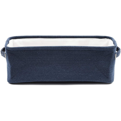 Juvale Dark Blue Fabric Storage Bin for Home and Bathroom 16 x 6 x 5.5 Inches