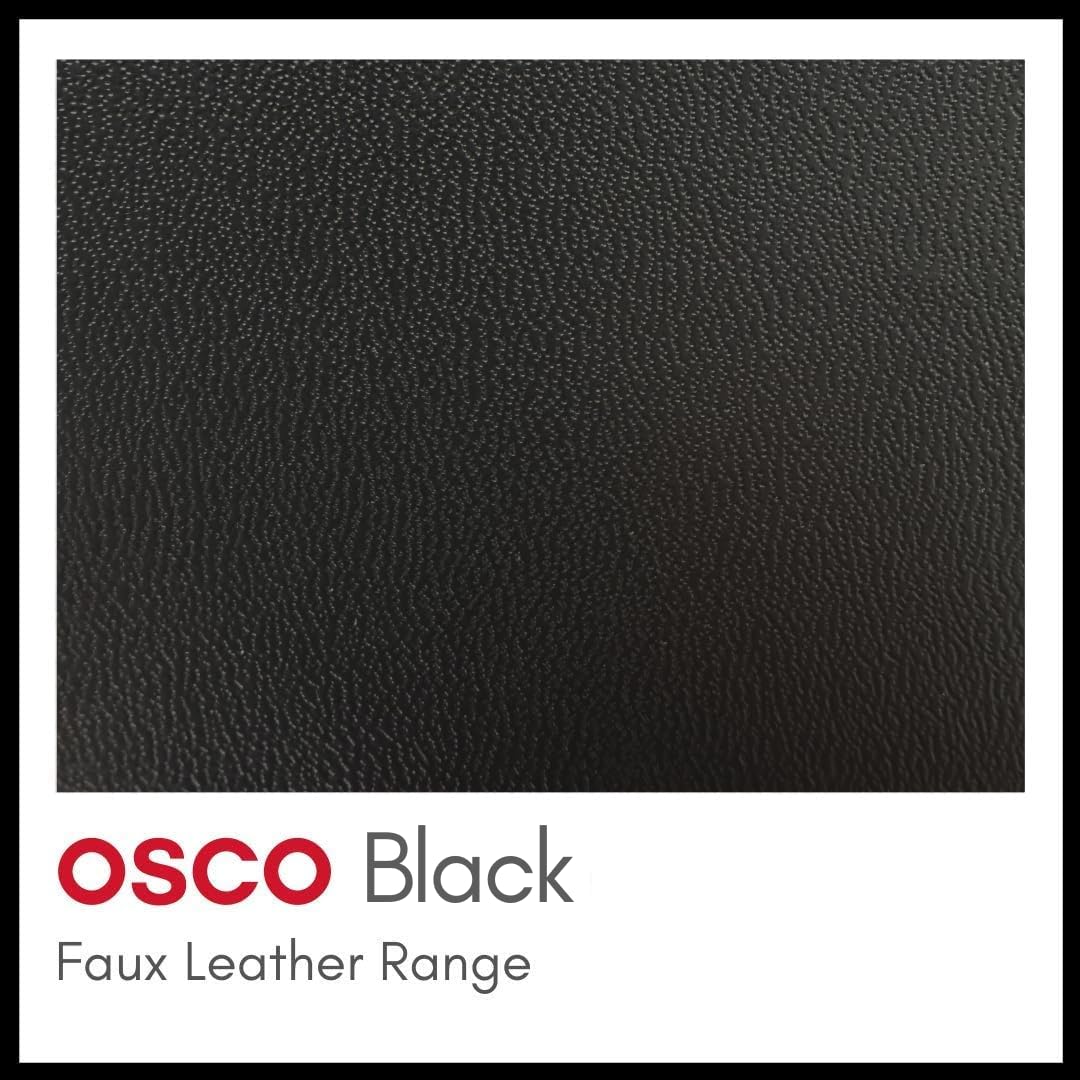 OSCO Faux Leather Waste Bin 12 L, Square Slim Office & Home Bin, Leather Finish Wastepaper Basket, Desk, Bathroom Rubbish Container