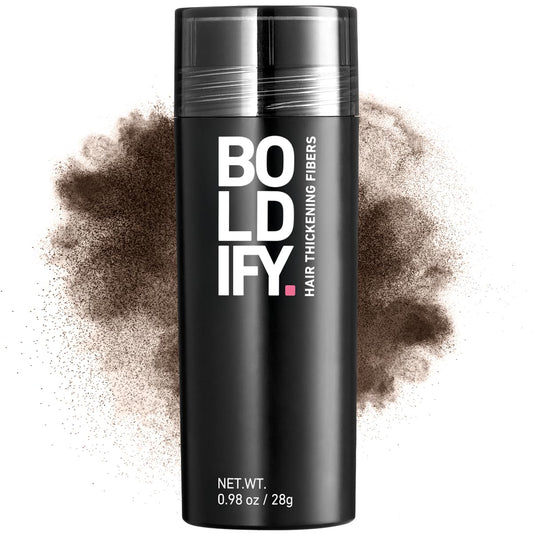 BOLDIFY Hair Fibres (28g) - Fill In Thinning and Fine Hair for an Instantly Fuller, Thicker Look - 14 Shades for Women and Men - Ash Brown