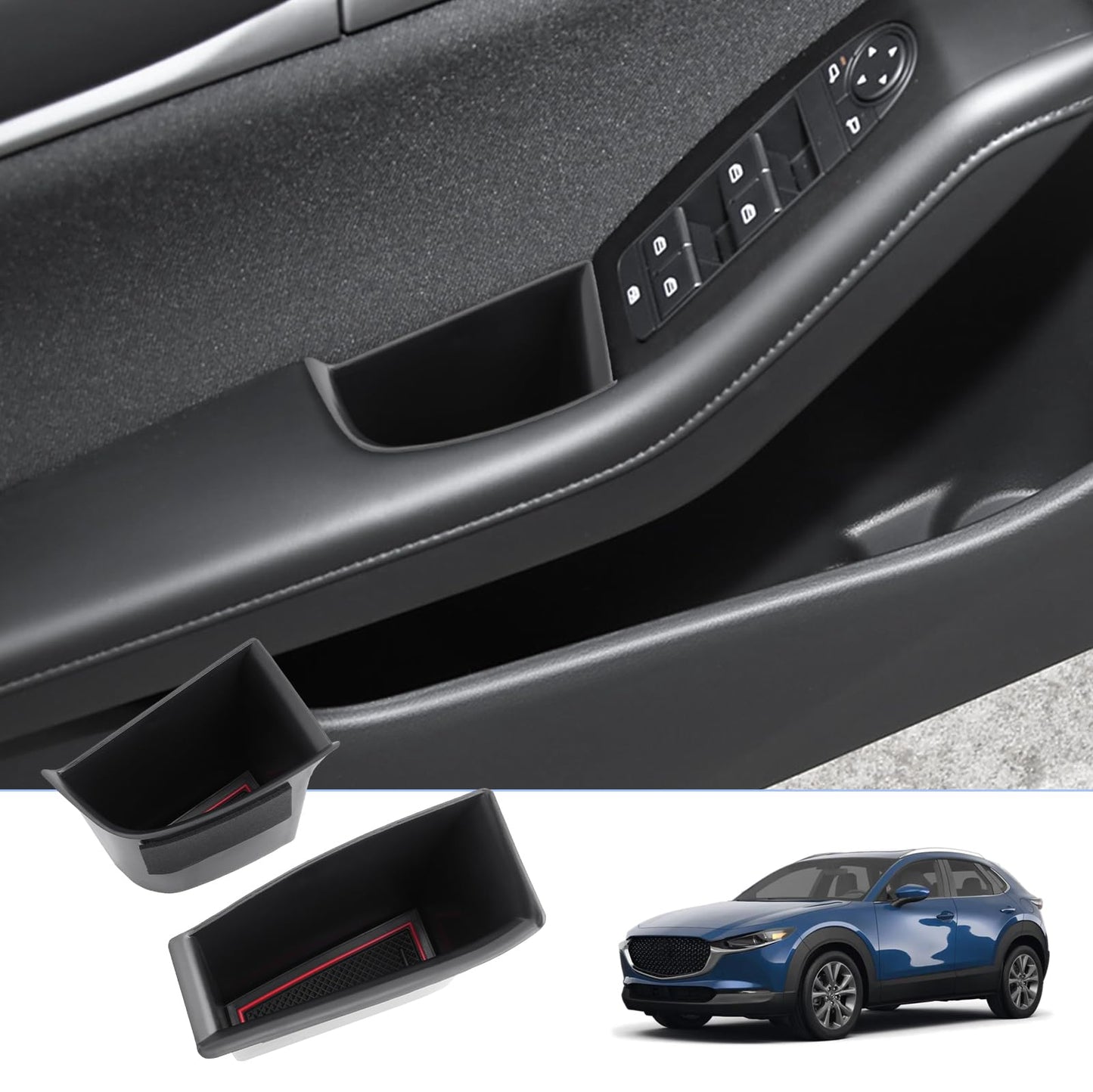 [Pack of 2] BIXUAN Storage Box Compatible with Mazda 3 CX-30 CX30 2019-2024 2025 Car Door Inner Frame Box Covers Storage Box Interior CX30 2025