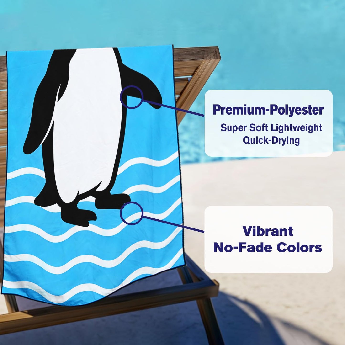 Violetpos 2 Pack Extra Large 180x90 cm Beach Towels, 250GSM Premium Microfibre, Sand Free Quick Dry Lightweight