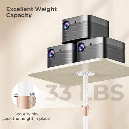POLESTO Portable Laptop Stand, Bedside/Sofa Table with Height Adjustable 18''~48'', Sleek Wooden Lectern Standing Desk Mobile Podium for Home, Office
