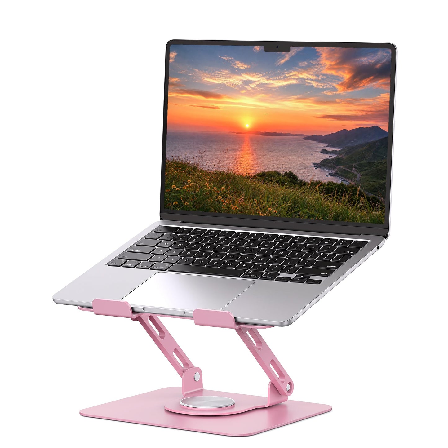 SOUNDANCE 360 Rotating Laptop Stand, Adjustable Riser,10-17", Pink