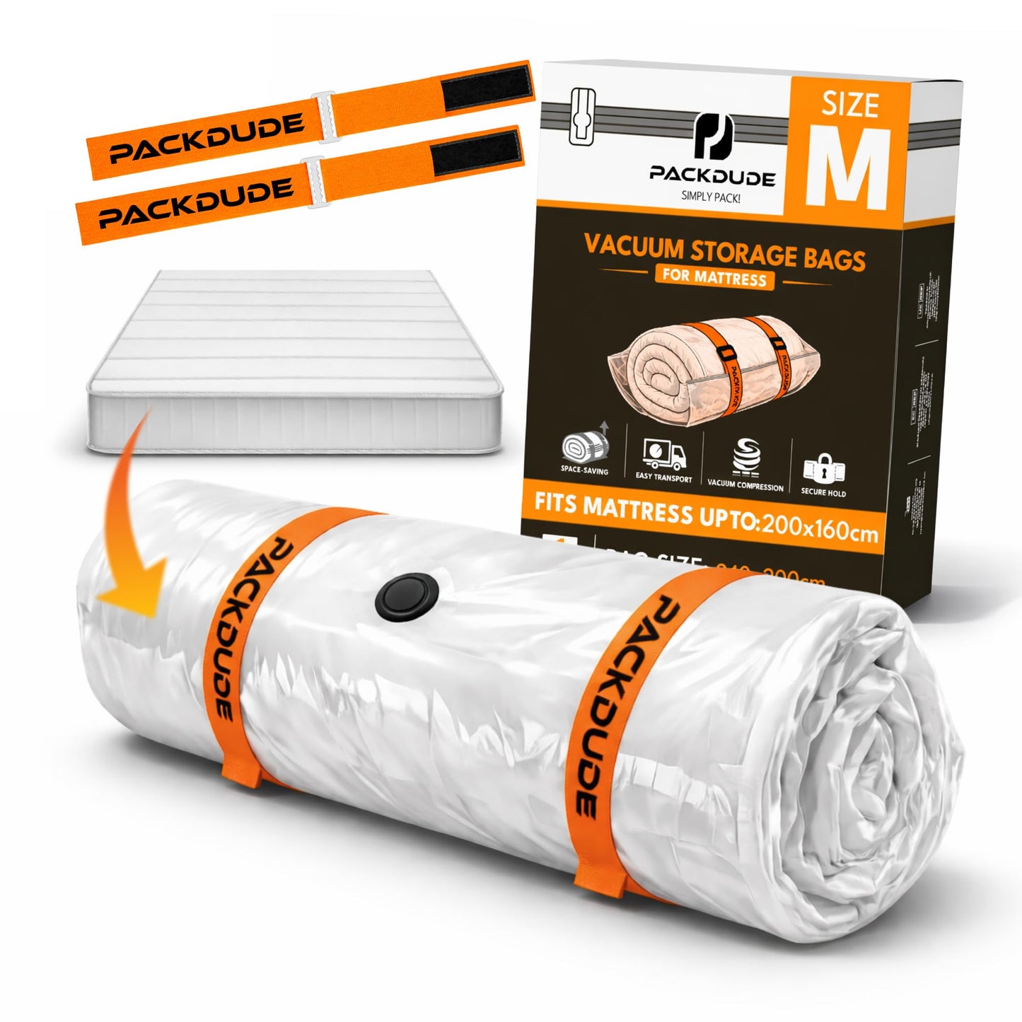 PACKDUDE Mattress Vacuum Bag for Double & King Size up to 200×160cm (79”×63”) (Bag Size: 240×200cm / 94.5”×78.7”)