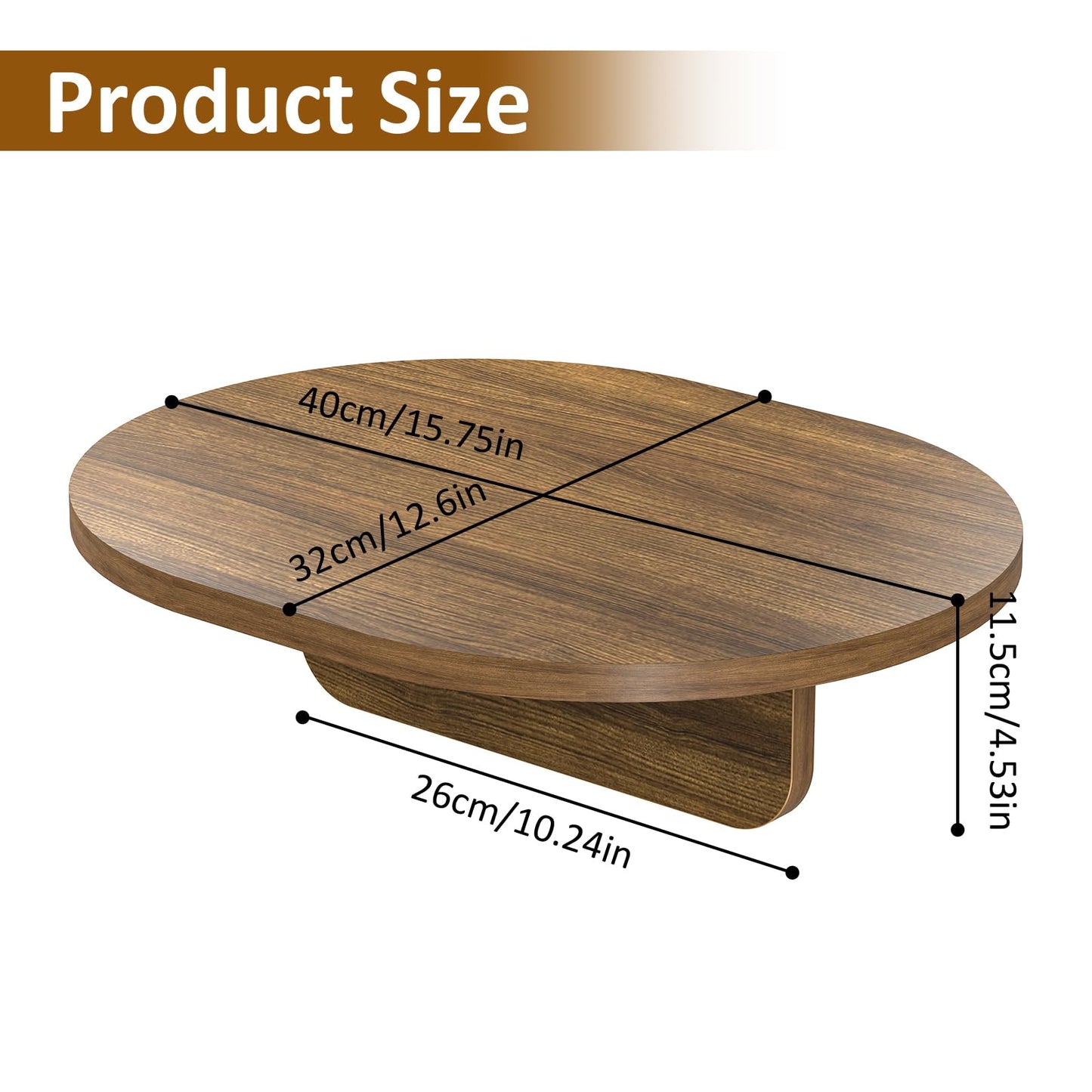 Asgolion Sofa Tray, 40 x 32 cm, Insert & Flat Sofa Organiser, Rustic Brown