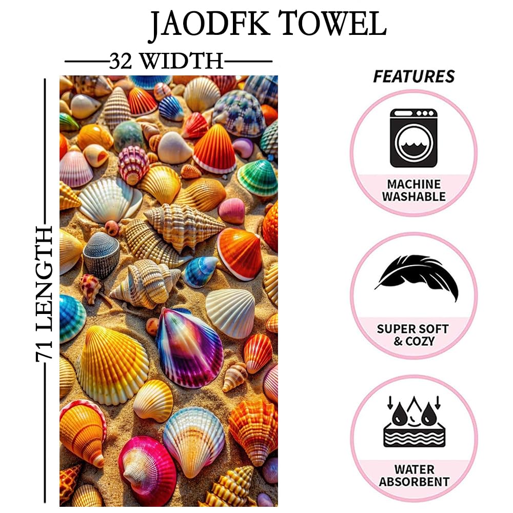 JAODFK Microfibre Beach Towel 71"X32" Quick Dry Lightweight Sand Free Large Thin Towels Travel Essentials For Adults Womens Swim Bath Accessories