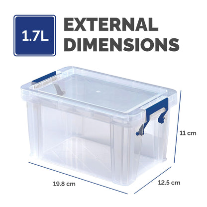 Bankers Box Storage Box 1.7L 10 Pack - BPA-Free, Stackable Plastic Organizer with Clip-Lock Lid
