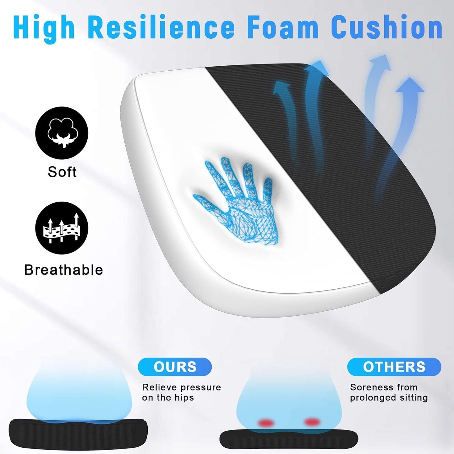 naspaluro Office Chair Ergonomic Desk with 90° Flip-up Armrest Lumbar Support, Height Adjustable Chair