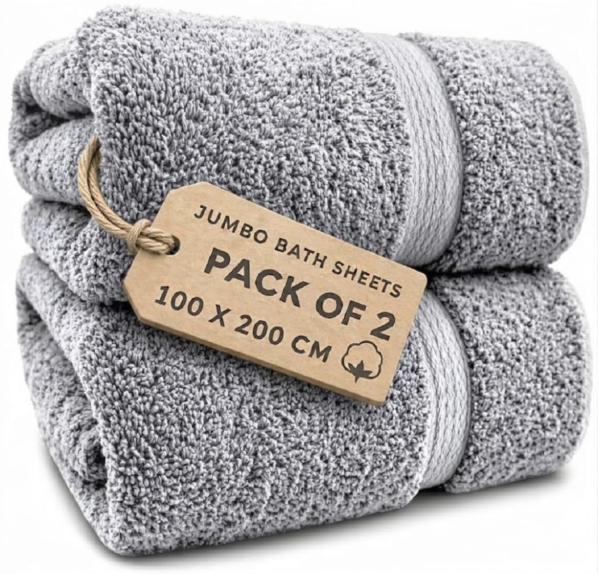 EDB 2X Extra Large Super Jumbo Bath Sheets Towels 100 cm W x 200 cm L Body Wrap Premium Quality 100% Egyptian Cotton Beach, Gym, Spa