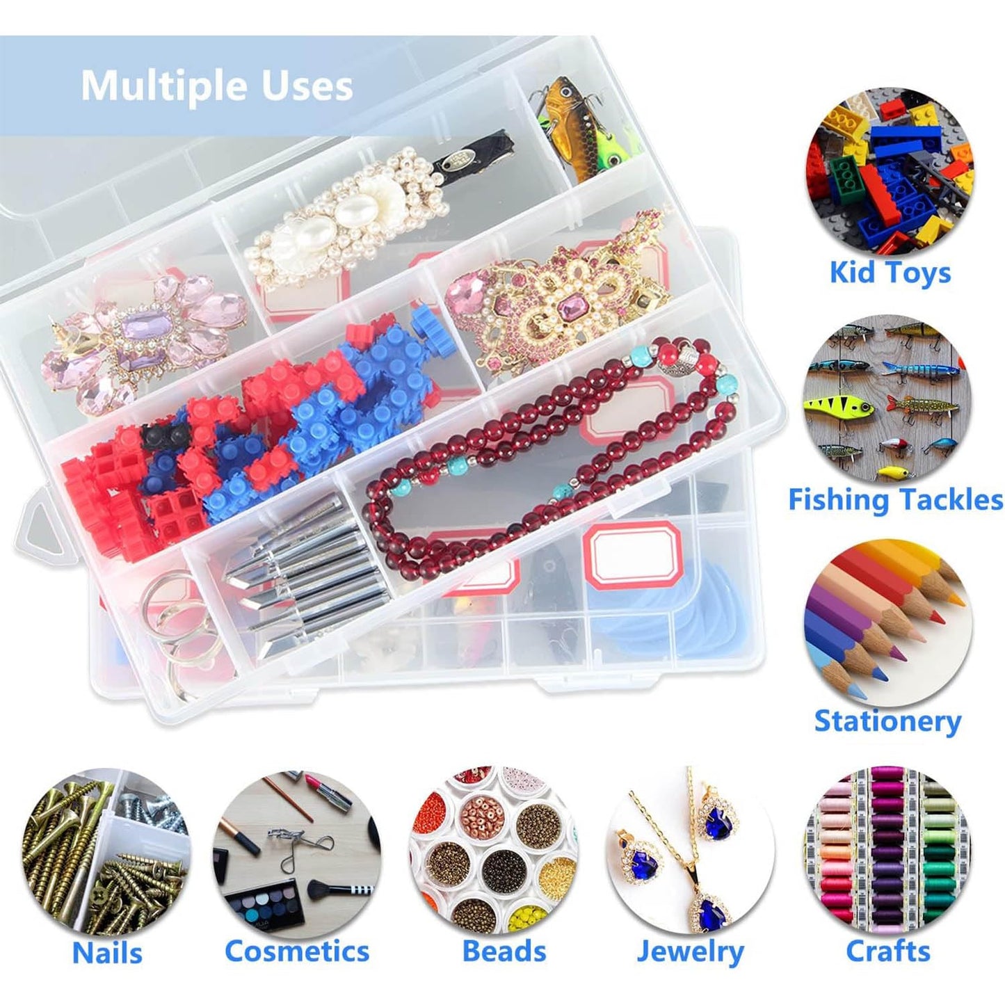 Taiyyi Set of 24 Adjustable Plastic Storage Boxes for Small Parts