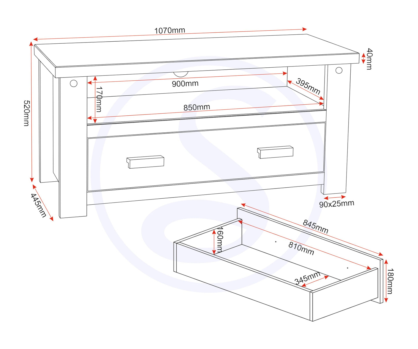 Seconique Tortilla Flat Screen Tv Unit in Distressed Waxed Pine