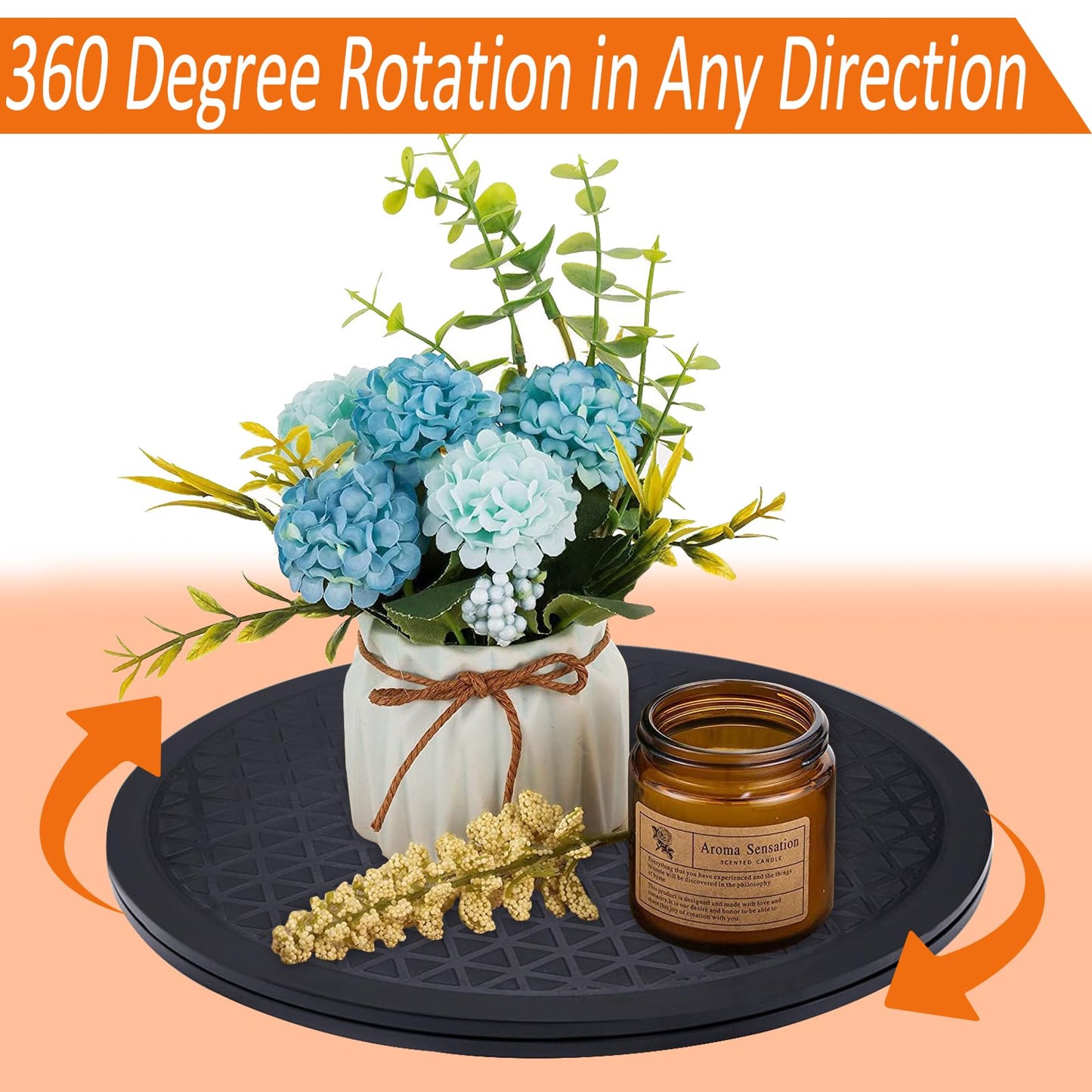 Cinvo Turntable Rotating Caster Spinner Non Skid Lazy Susan Heavy Duty 360˚ Rotating Swivel Stand for Model Base/Potted Plants/TV/Monitors/Craft