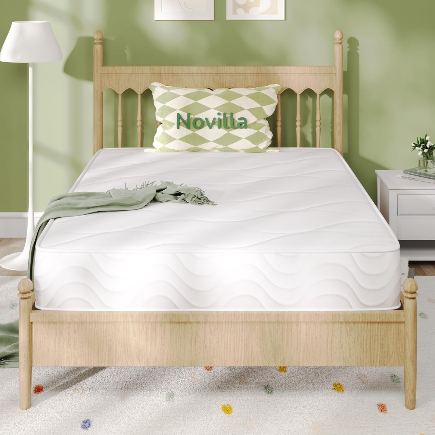 Novilla 4FT6 Double Pocket Sprung Mattresses 20cm Medium Soft Spring Mattress with Breathable Sprung System, Cool Touch Oeko Fabric 135x190x20cm
