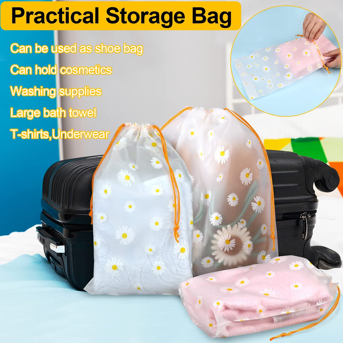 15Pcs Travel Shoe Bags, Waterproof Drawstring Storage Bags