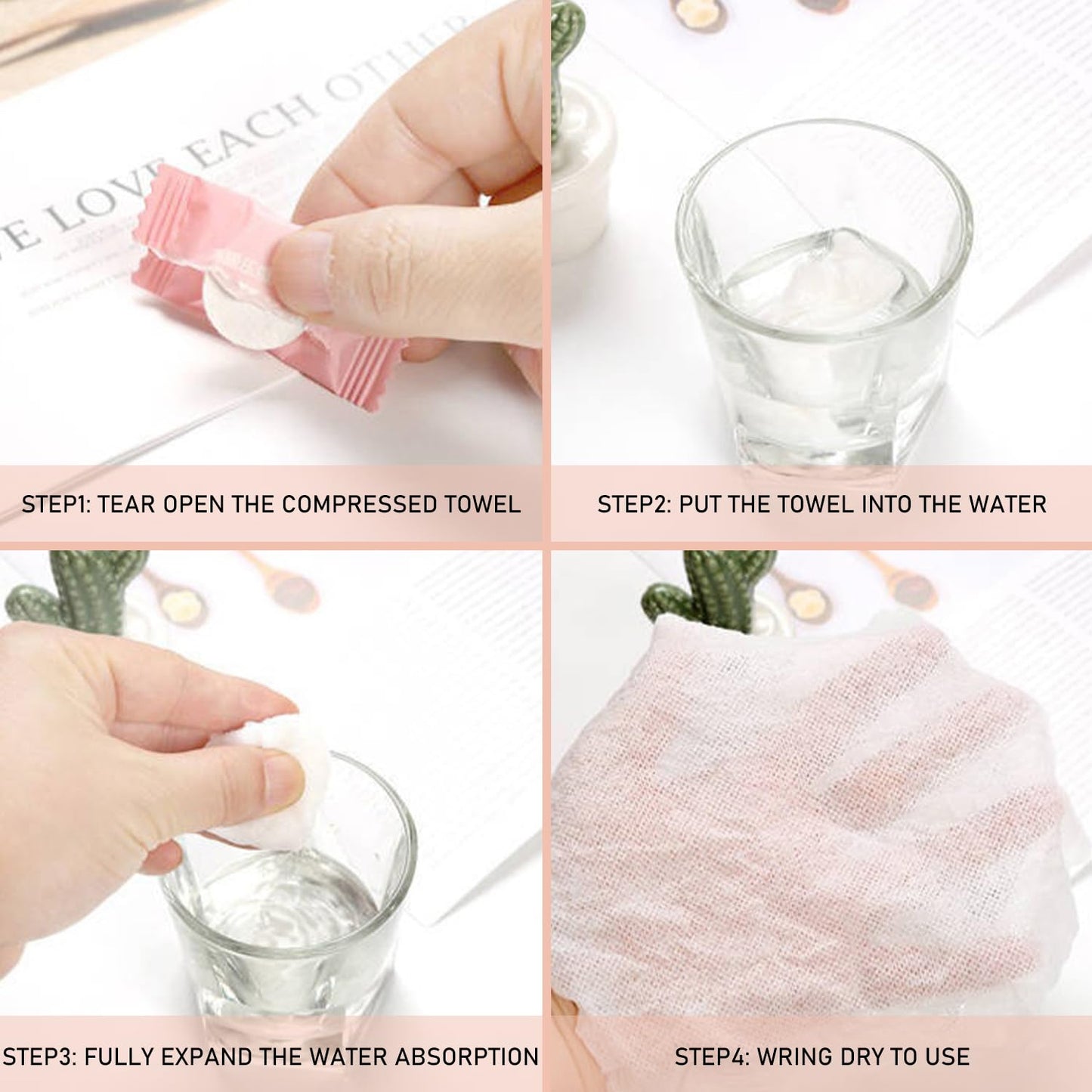 GVSAVY 60pcs Compressed Cotton Towels, Individually Wrapped, Mini Portable Face & Hand Towels for Travel & Beauty Care