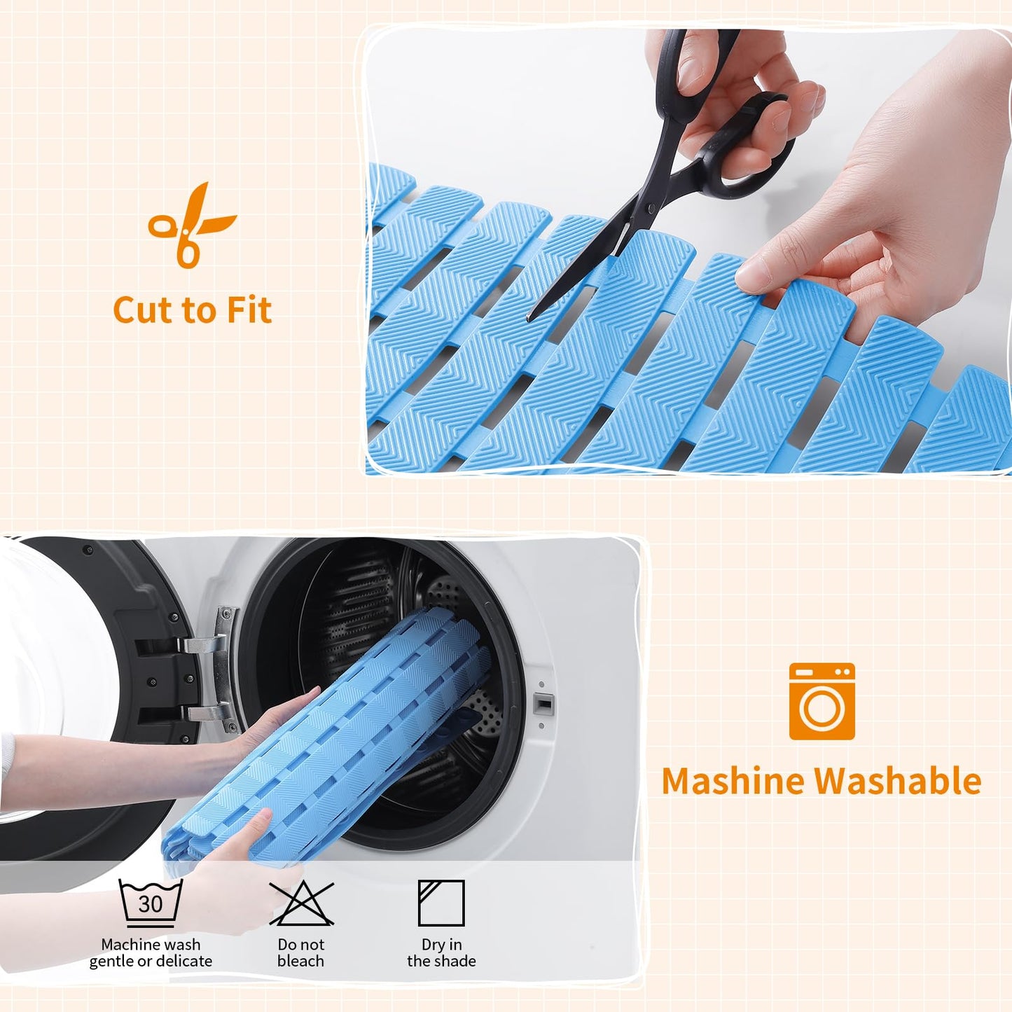 Smiry Shower Bath Mat Non Slip, Quick Drying for Inside Shower, 40 x 70 cm