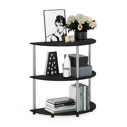 Furinno Frans Turn-N-Tube Half Round Console Table, Black Oak, 79 W x 78.1 H x 39.5 D cm