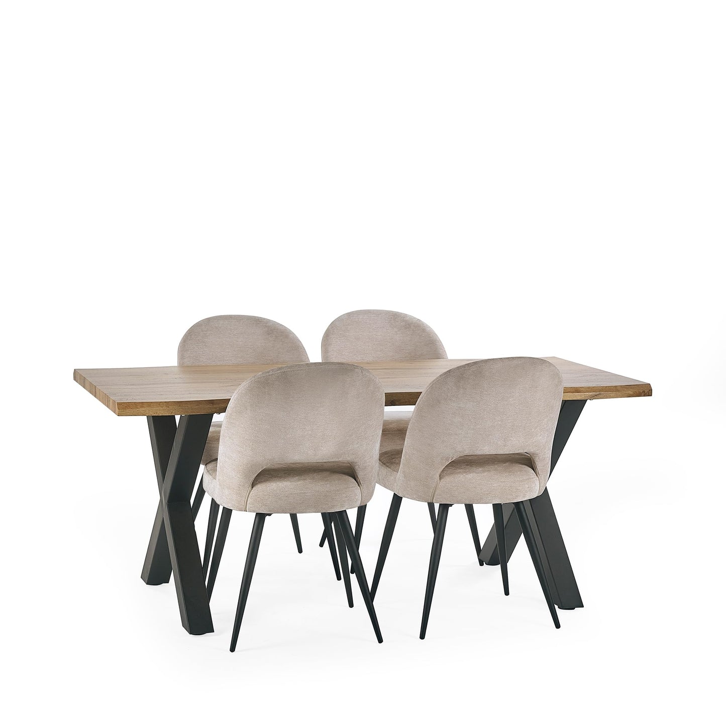 Julian Bowen Harvey Dining Table for 6, Brown - H75 x W180 x D90cm