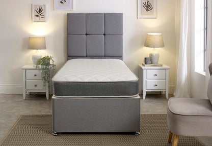 Extreme Comfort Hybrid Grey Essentials Mattress | 3ft Single (90cm x 190cm) | Memory Foam & Bonnell Spring | Plush Feel | Cooltouch Plus Sleep Surface