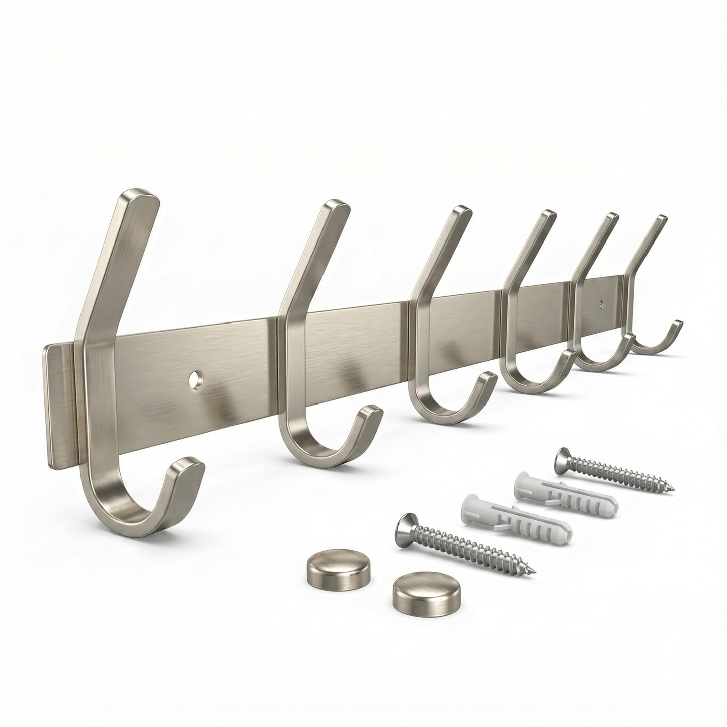 SAYONEYES Coat Rack Wall Mount with 6 Coat Hooks for Hanging - 17 Inch Heavy Duty SUS304 Stainless Steel Brushed Finish Waterproof