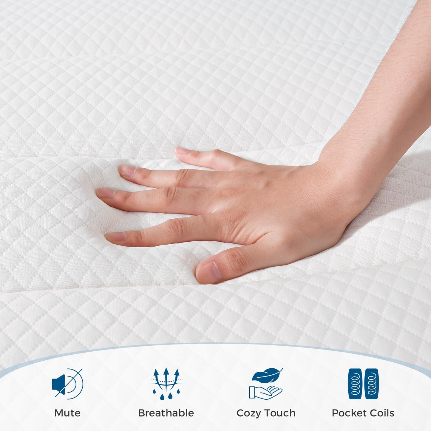 Inofia Single Mattress, 12 Inch Hybrid Mattress with Aeroshield Memory Foam and NexusArc Pocket Sprung,Cozy and Breathable Fabric,The Elegant Plus