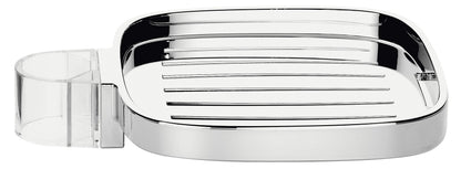 Hansgrohe Plastic Soap Dish for Shower Rod Softcube Soap Dish 26519000, Chrome-plated, Oval, 1 piece, 0.06 kg, Adjustable