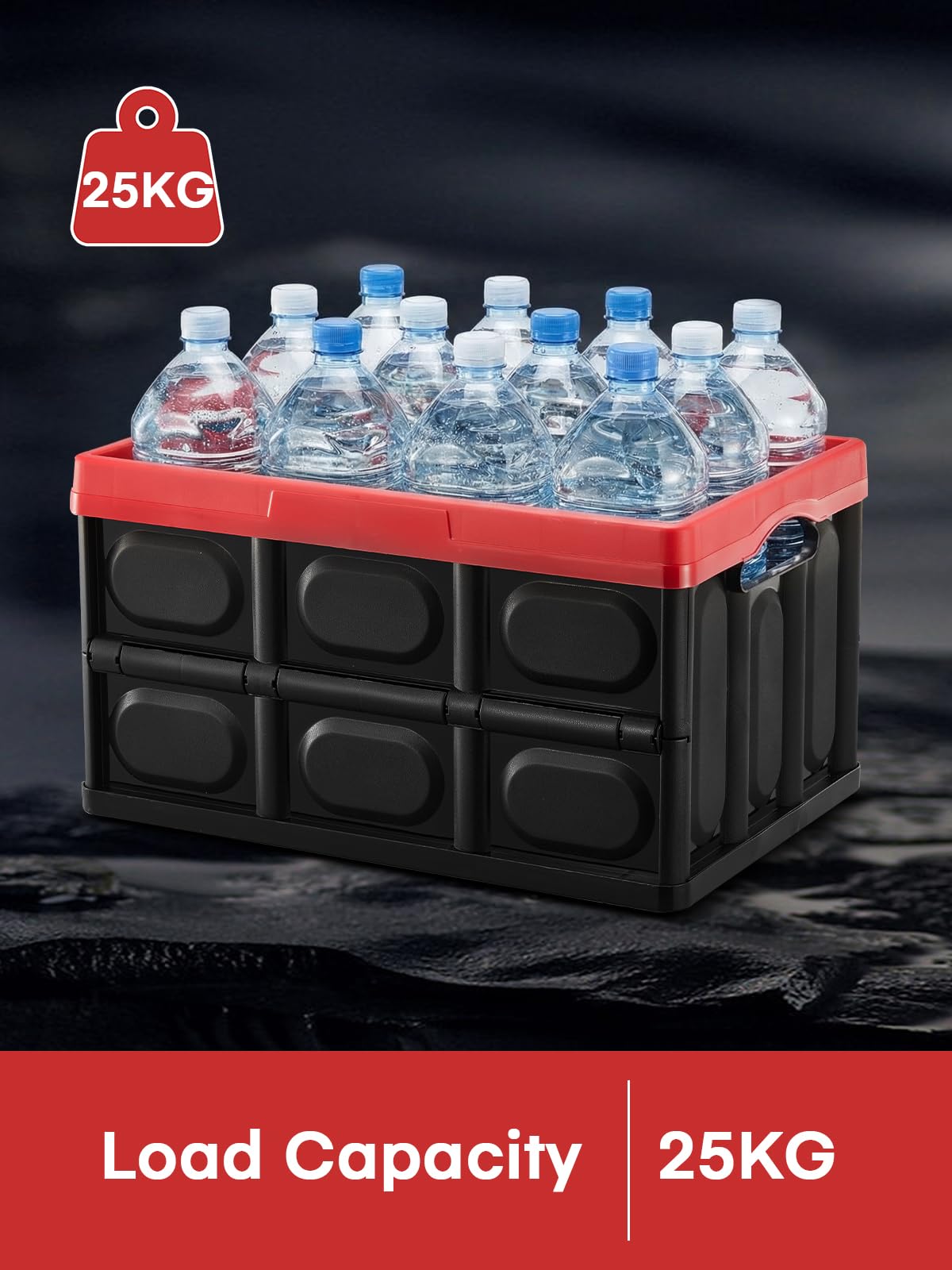 FOHERE Collapsible Storage Bins with Lids 3 Packs, 48L Stackable Crate