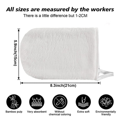 PHOGARY Pack of 10 Crystal Velvet Face Wash Mitts Set, Crystal Velvet Soft Face Mitts, Bath SPA Cloth, Reusable Makeup Remover Mitt Gloves, 15x21 cm