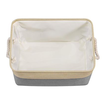 Univivi Canvas Storage Boxes, 43 x 30 x 25cm Extra Large Fabric Storage Baskets for Shelves with Rope Handles, Foldable Storage Box for Kallax Unit