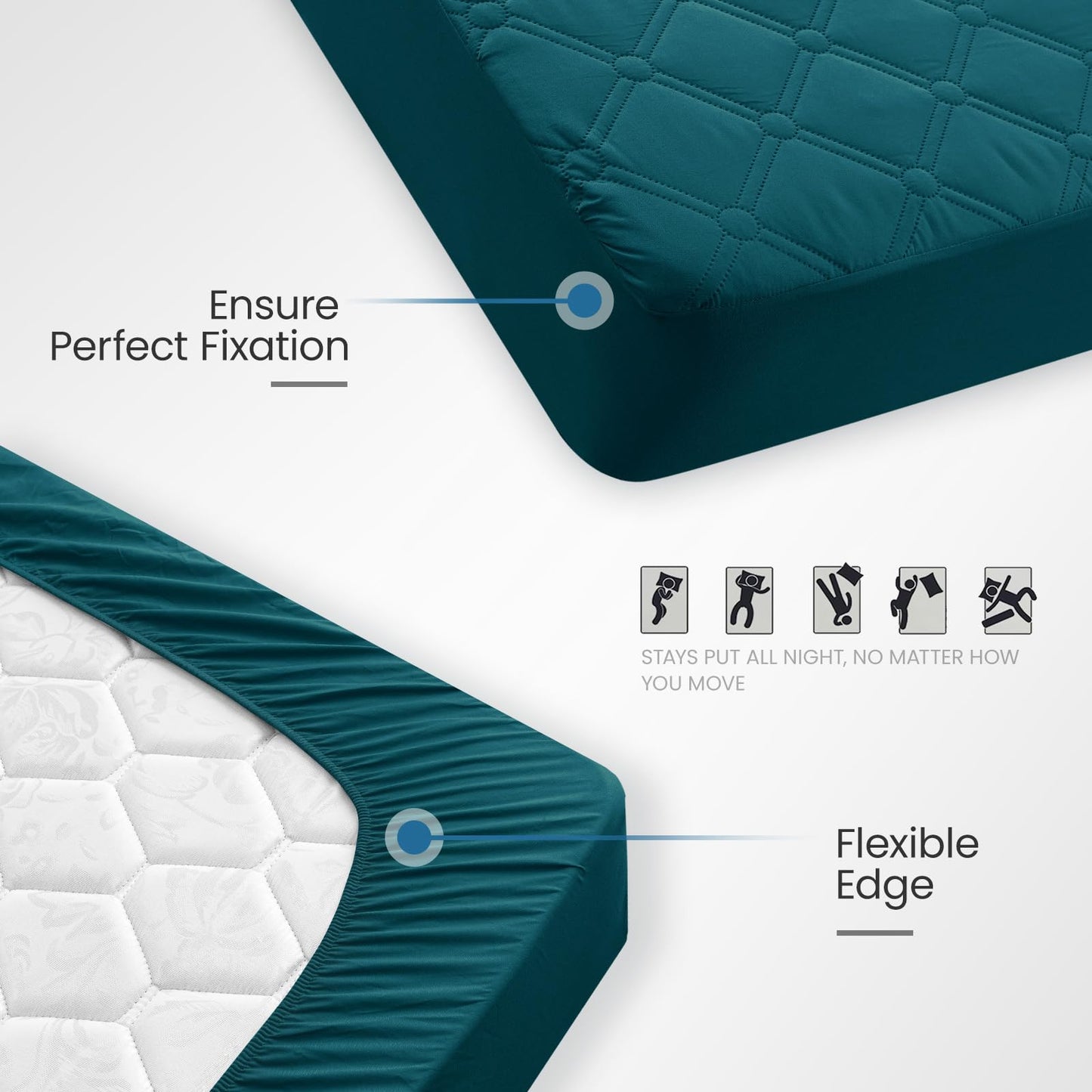 Ystyle Fitted Sheet 180 x 200 cm, Microfibre, Fitted Sheet - Mattress Height up to 30 cm, Dark Green