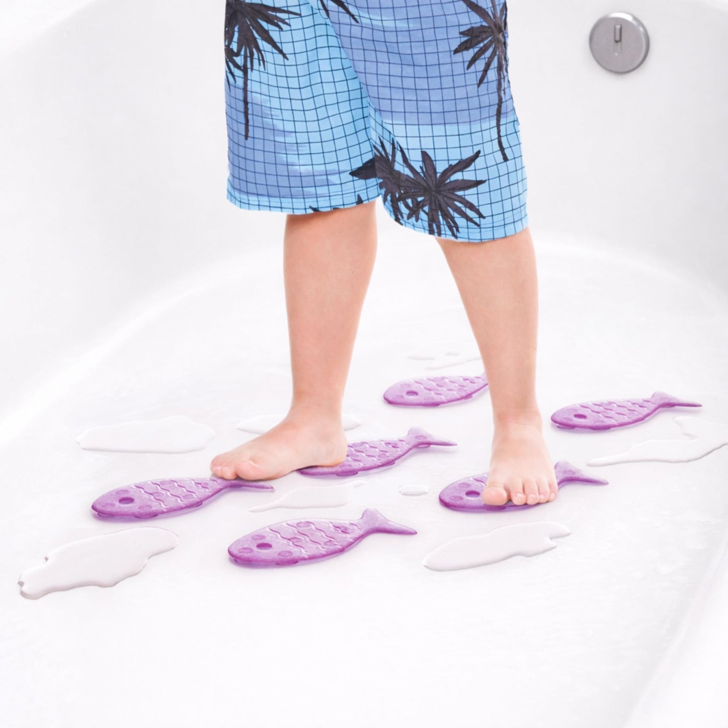 TATAY Set of 6 Non-Slip Fish Shapes, Antibacterial PVC, 7.5 x 14 cm