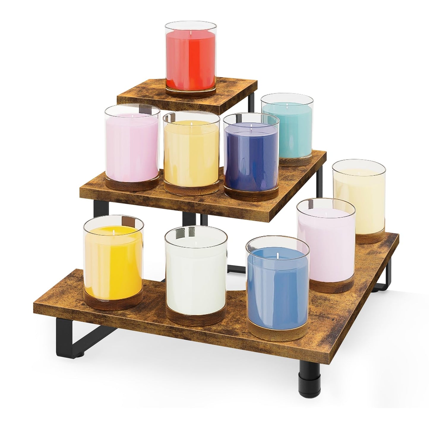 ELITEROO 3 Tier Wooden Retail Display Shelves, Portable Display Rack for Retail Counter Top Craft Shows Tradeshows