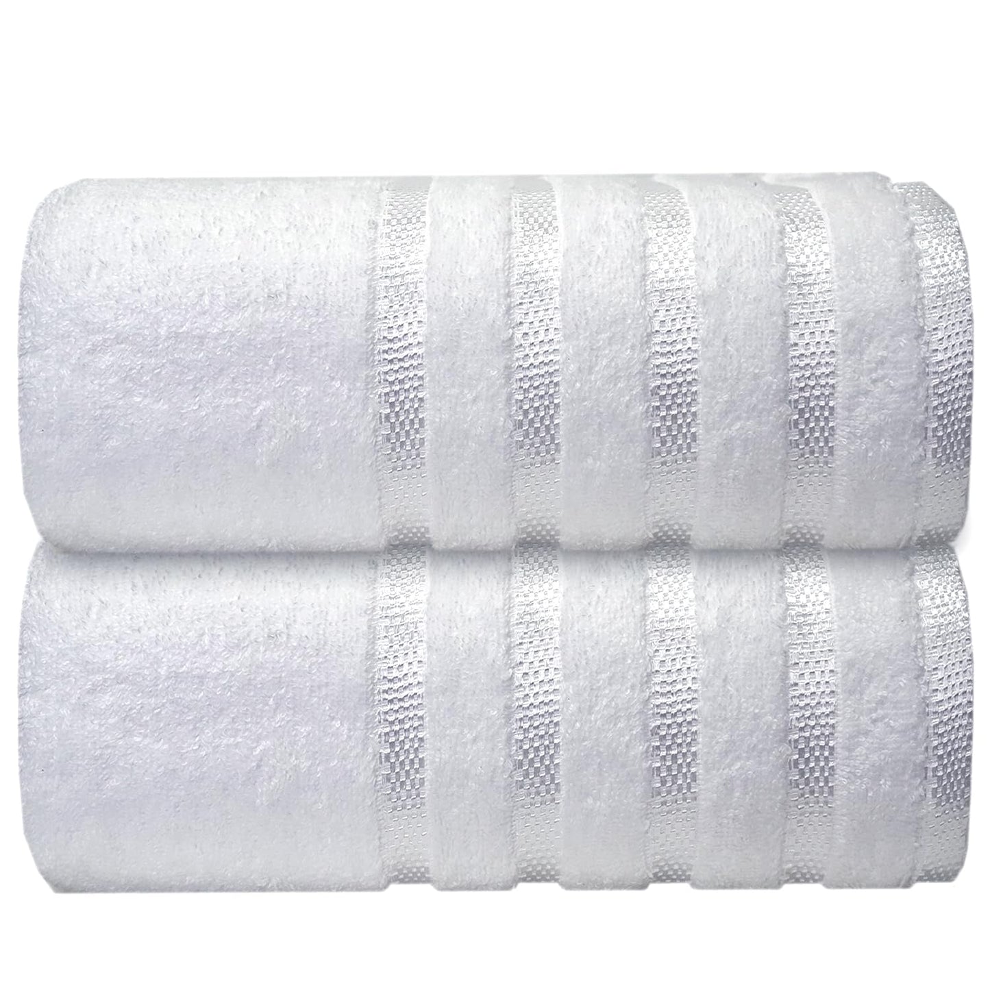 Casabella Deluxe 2 Piece Jumbo Bath sheet 90x180 cm 100% Cotton Extra Large Bath Towels Highly Absorbent White Bath sheets Towels
