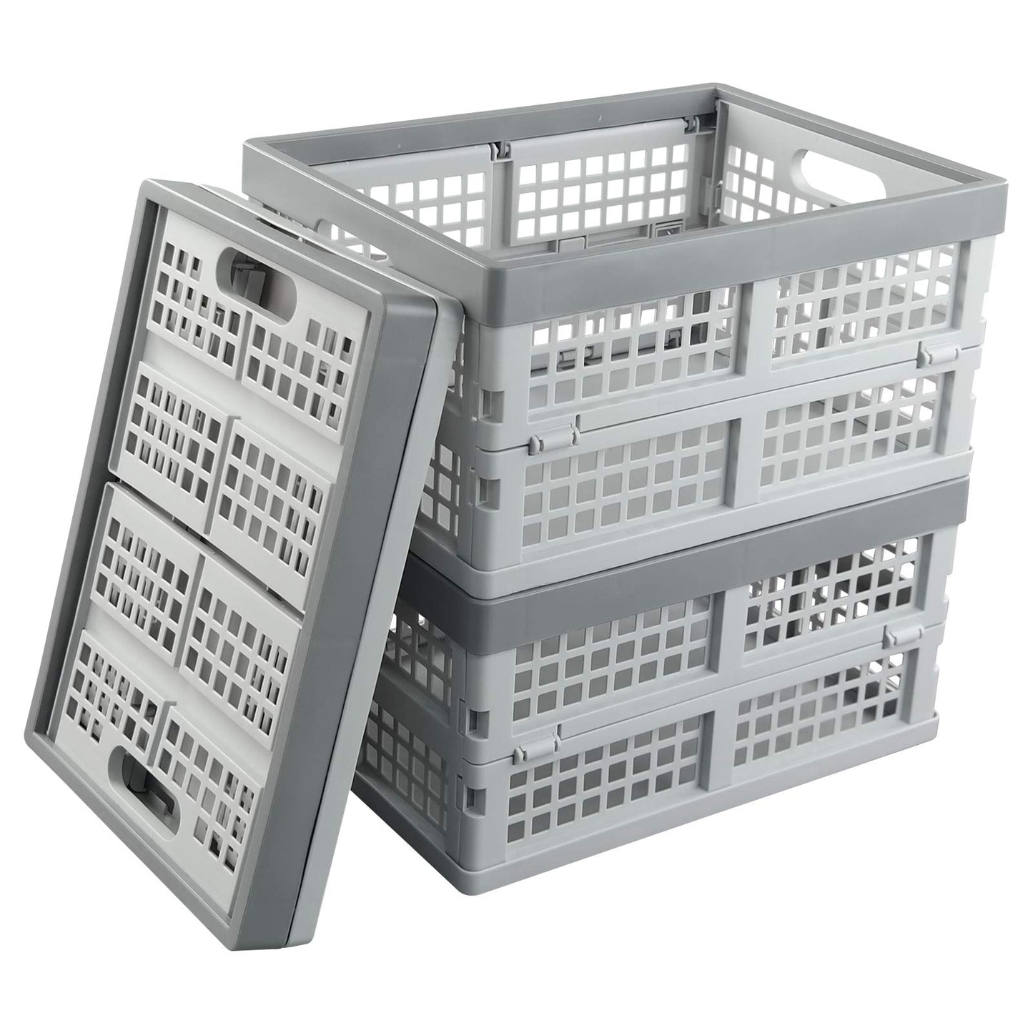 Gitany 3-pack 15 Liter Collapsible Storage Crates, Small Foldable Crate Baskets