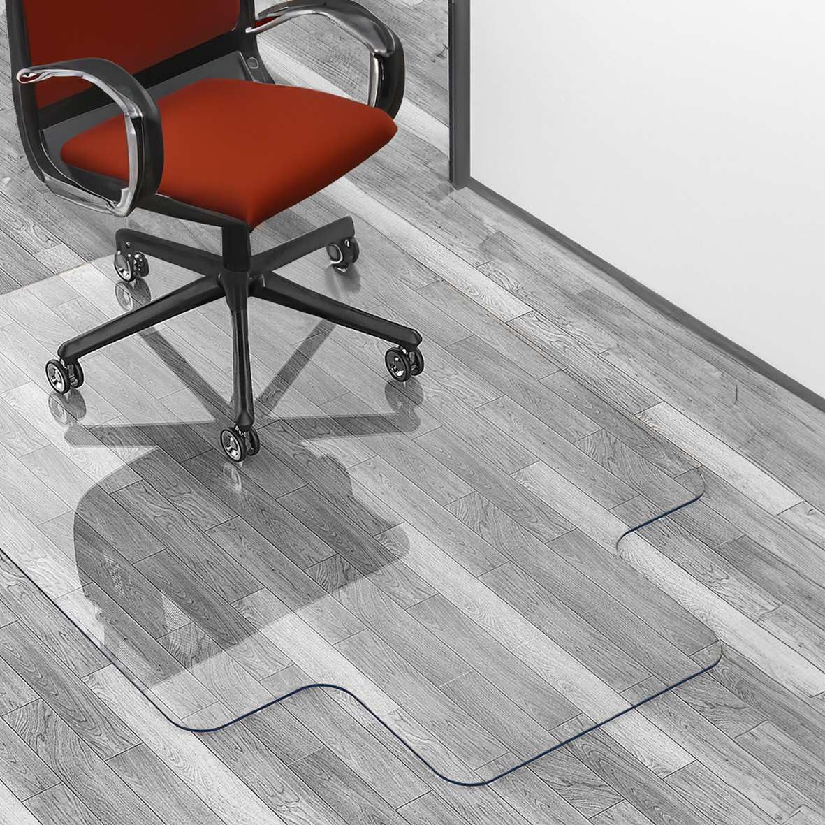 Nicoman Frosted (Semi-Clear) Chair Mat, Non-Slip PVC Wooden Floor Protector Mat with Round Edge