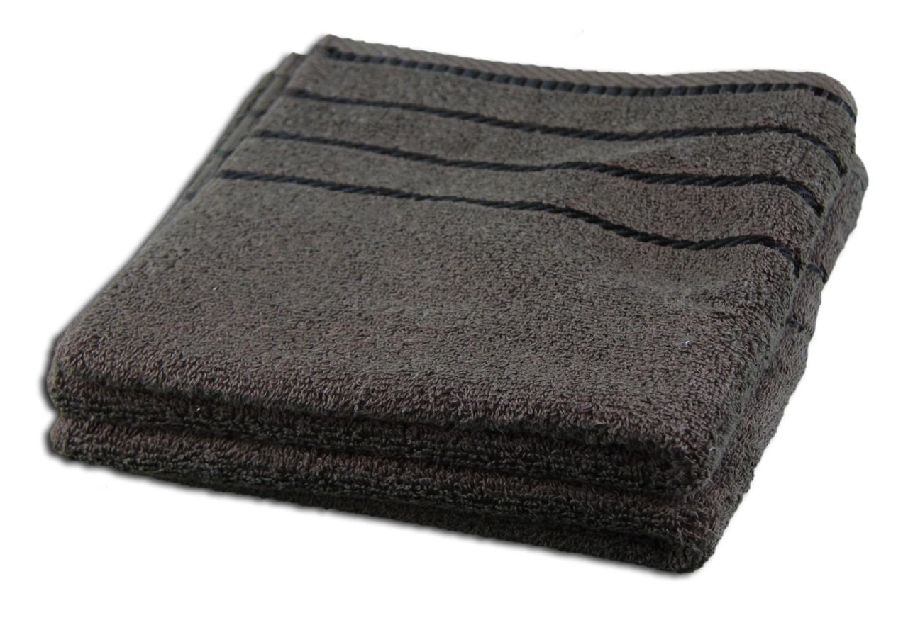 Gözze - Set of 4 Hand Towels, Berlin, 100% Cotton, 50 x 100 cm - Chocolate