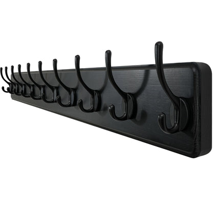 WEBI Coat Rack Wall Mounted,10 Hooks,98cm Long Coat Hooks Wall Mounted Rustic,Wood Coat Hanger Wall,Hook Rack Hooks for Hanging