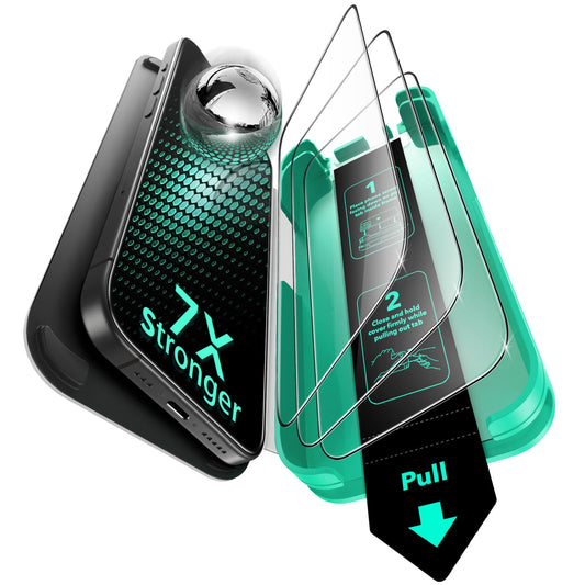 ESR 3 Pack 9H+ Glass for iPhone 15 Pro Max Screen Protector, [Military Grade Shatterproof & Longest Durable] Full Coverage Tempered Glass with Updated