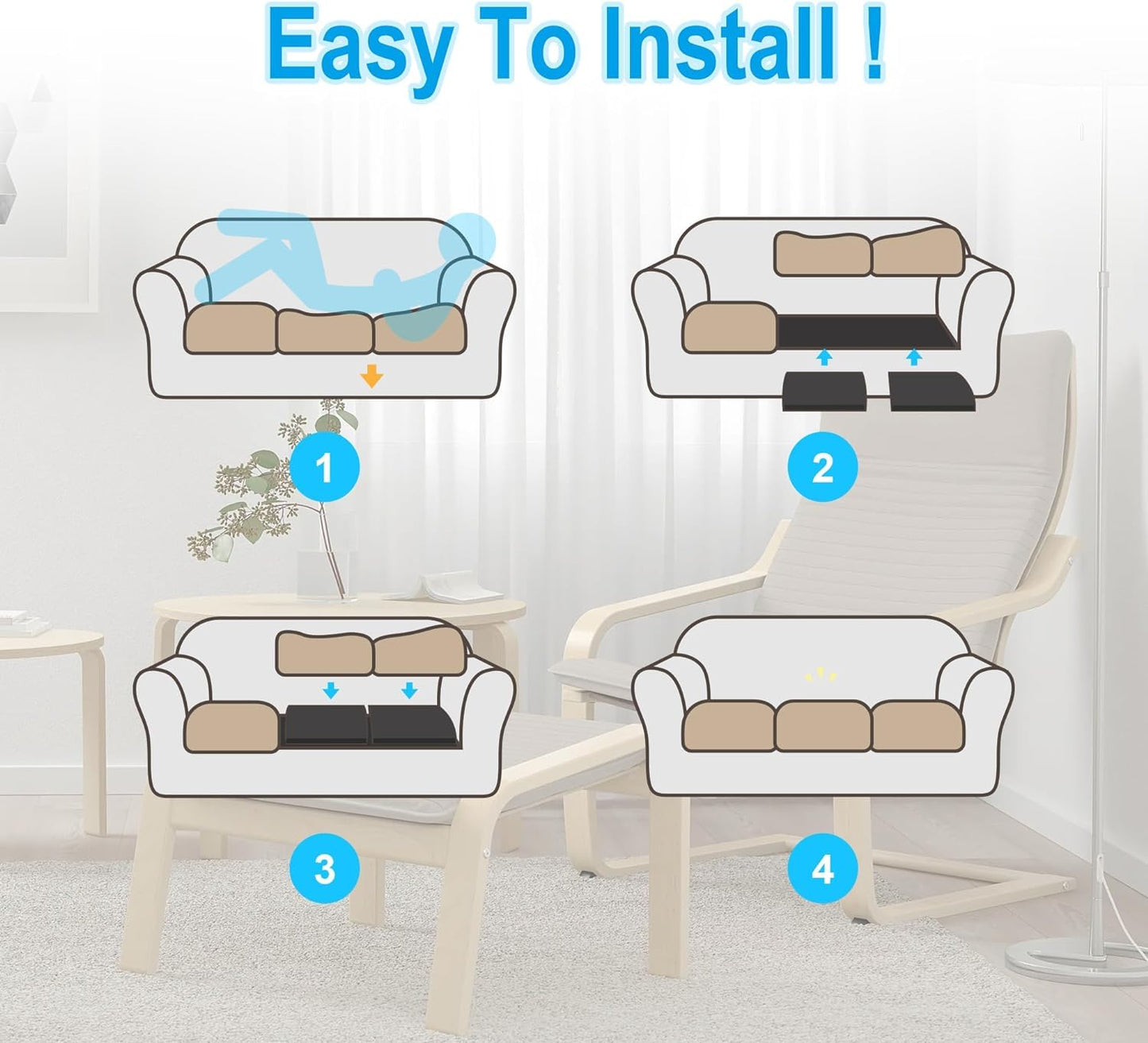 GIONAR 50 x 50cm Sofa Cushion Support for Sagging Seat-Sofa Support Boards
