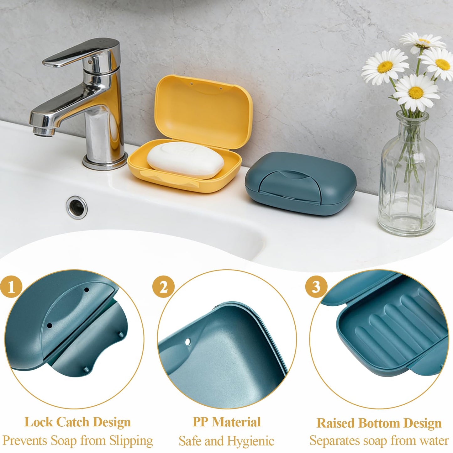 Soap Dish With Lid, Soap Holder, Travel Soap Case, Closable Soap Holder To Keep Soap Clean,Waterproof Leakproof Portable Soap Box For Soap Bar