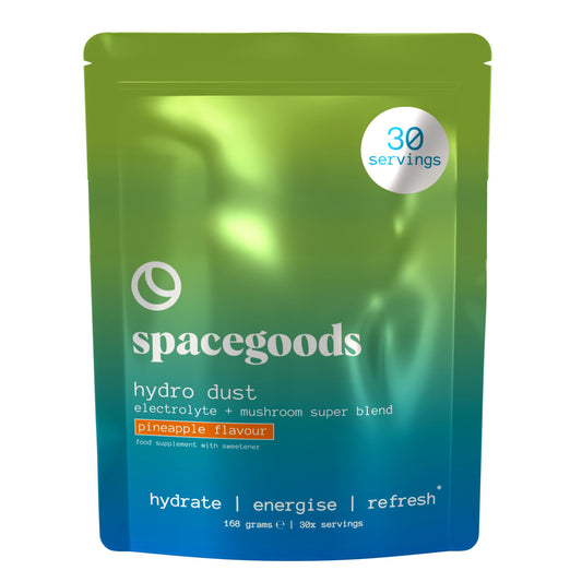 Spacegoods Hydro Dust 168g | 30 Servings | Electrolyte Hydration Blend with Himalayan Pink Salt, Vitamin B & Zinc | Supports Energy, Mental Clarity &