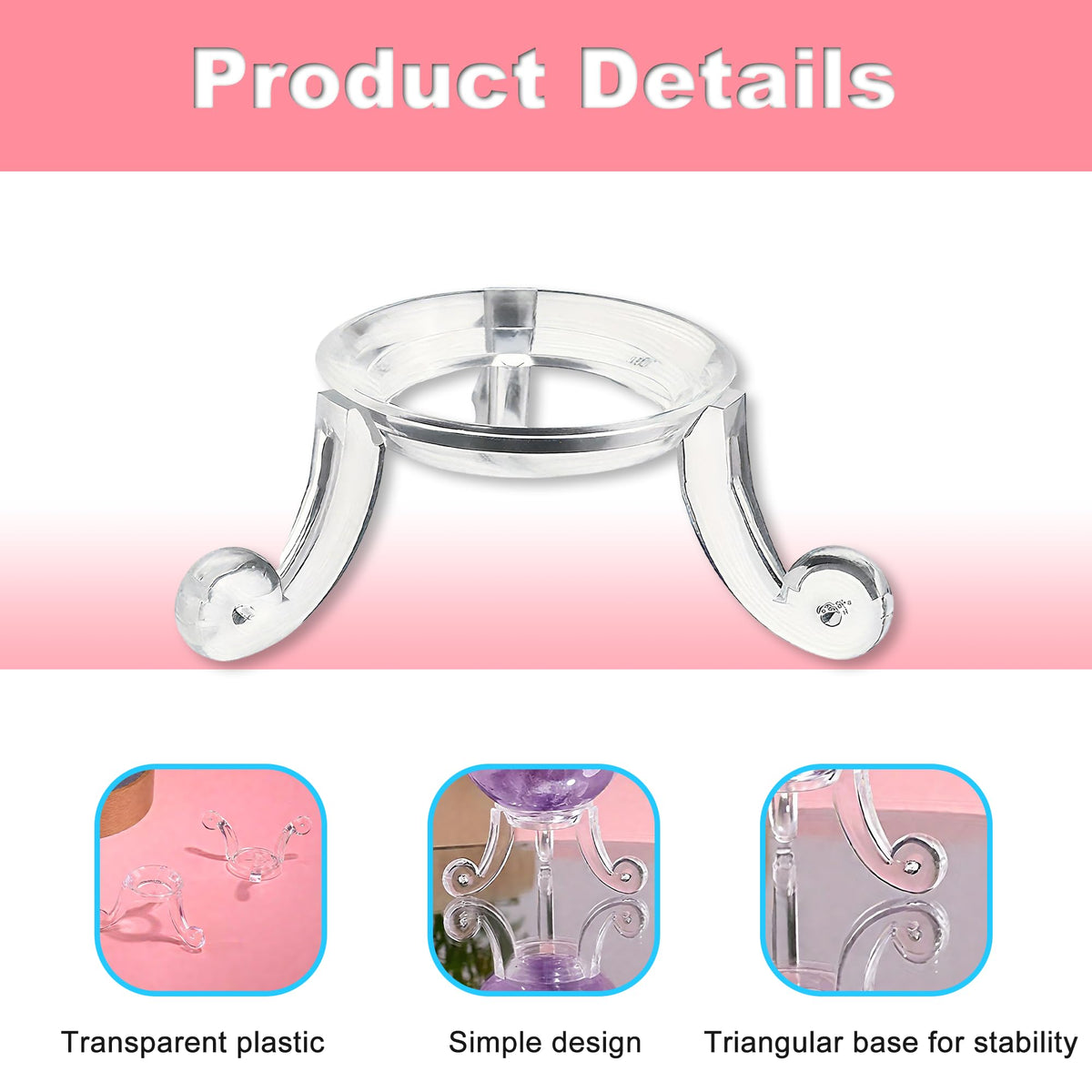ZAYIO 4pcs Transparent Acrylic Crystal Ball Display Stands for Spheres