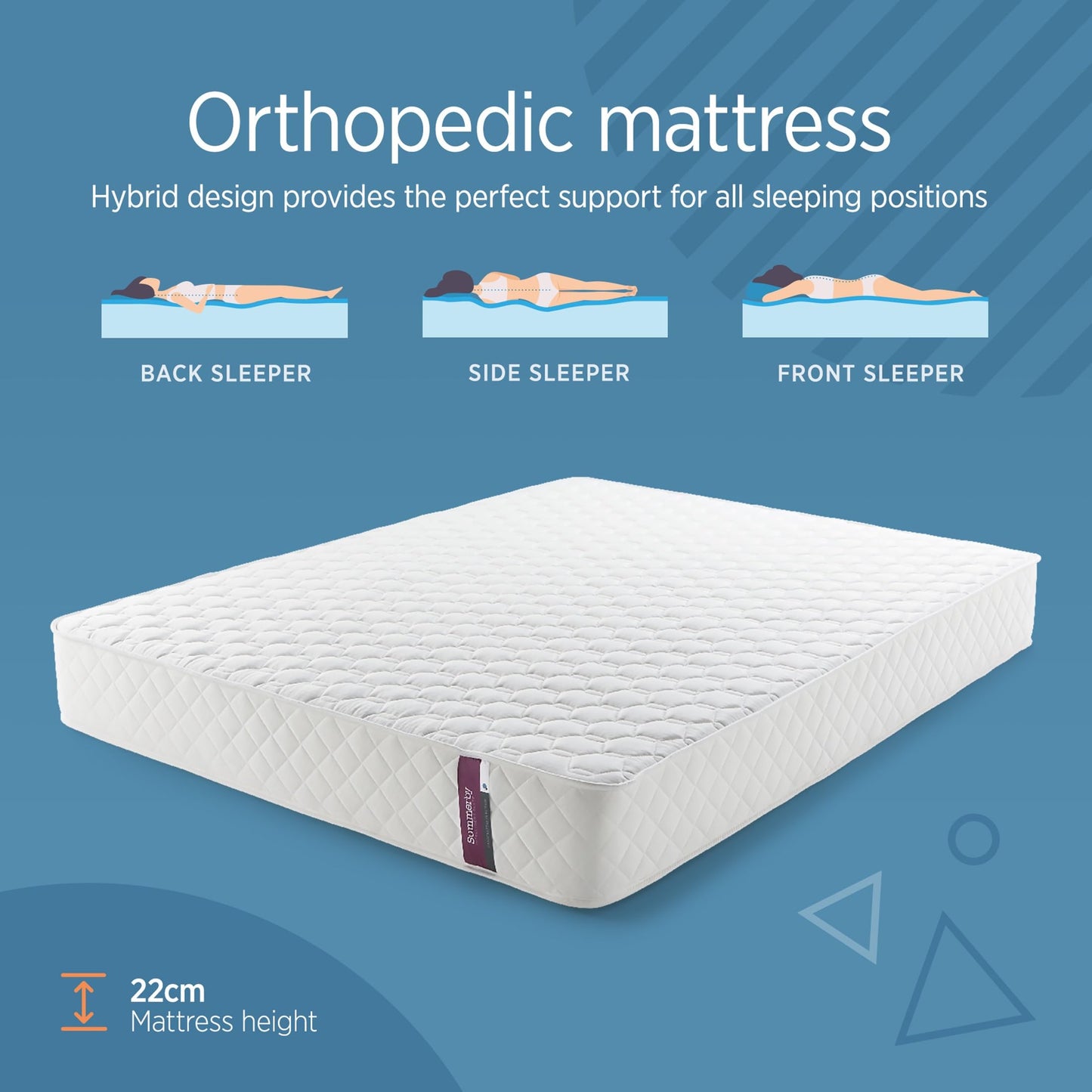Summerby Sleep No. 3 Small Double Pocket Sprung Memory Foam Mattress, 23cm