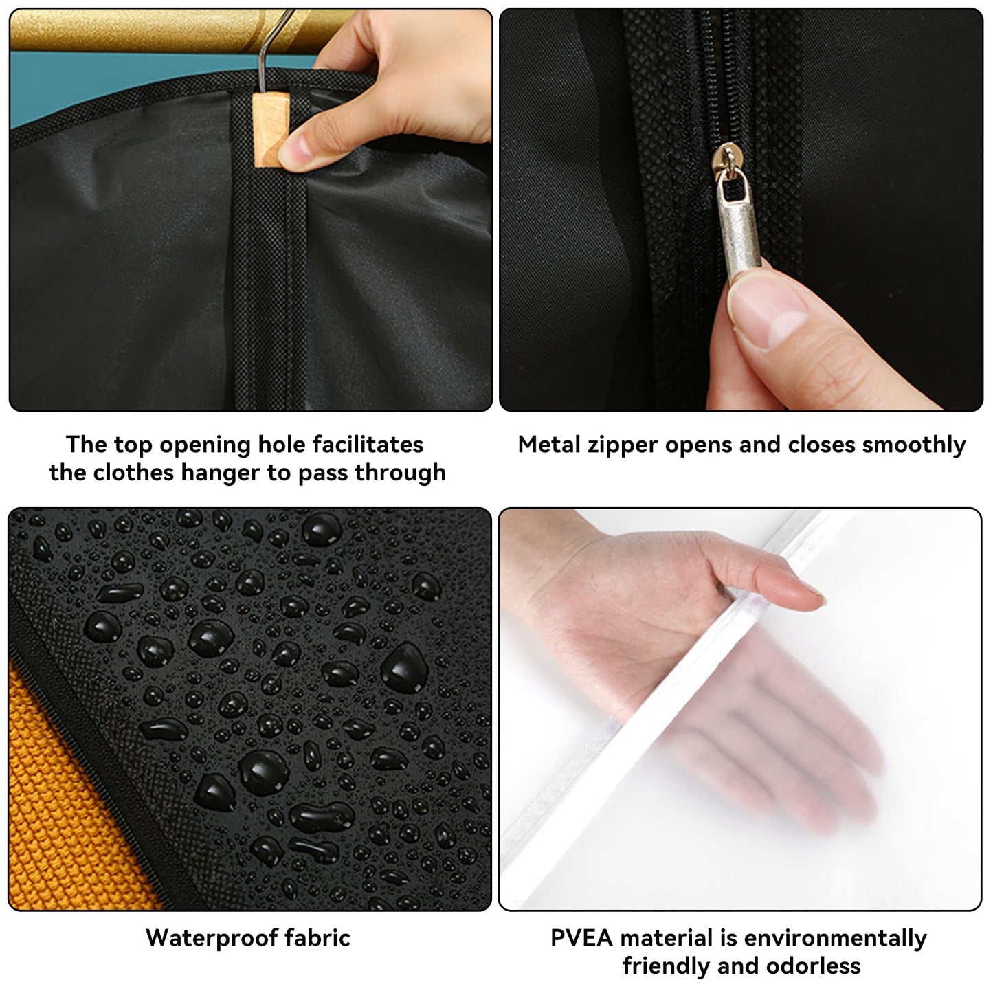hautllaif 2 Pcs Suit Bags,Travel Garment Carrier with Zipper,60 * 100cm