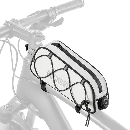 ROCKBROS Road-to-Sky Bicycle Frame Bag Top Tube Bag Waterproof 0.7L Reflective Bicycle Bag for Front Frame for MTB/Road Bike/Gravel Bike