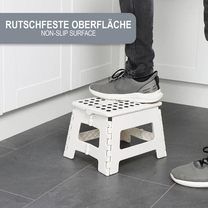 COM-FOUR® folding step with rubber studs, foldable step stool